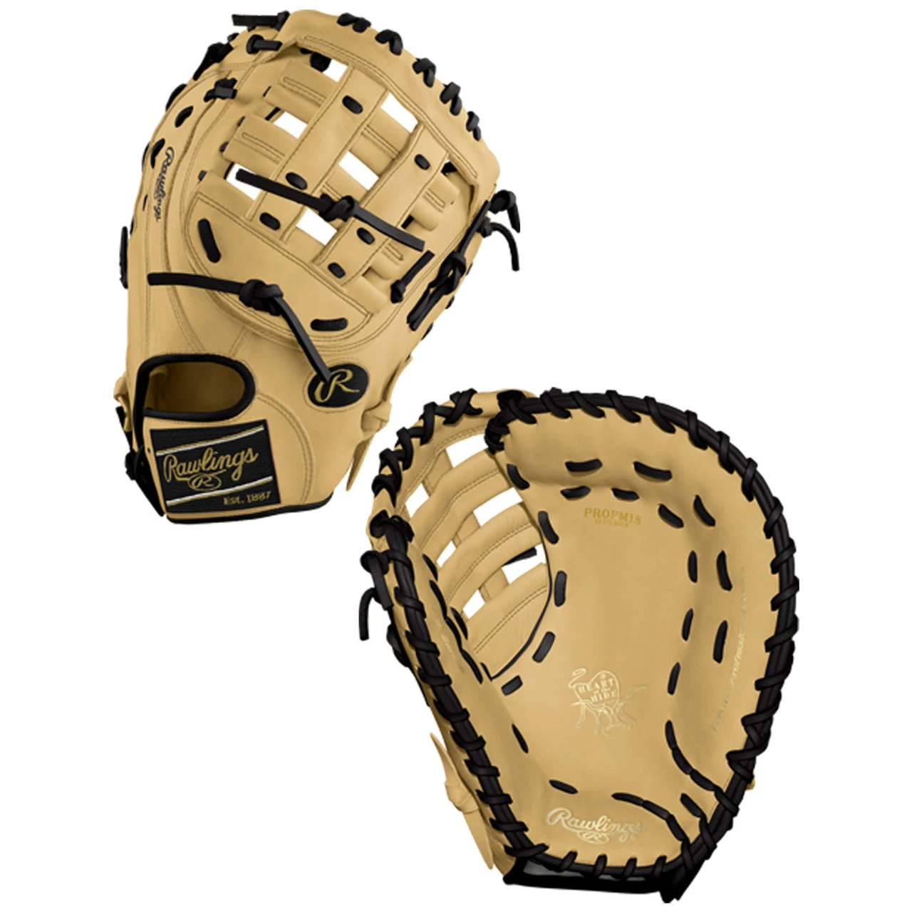 Rawlings Custom Heart Of The Hide 12.5" Baseball First Base Mitt PROFM18 3 Rawlings Custom Heart Of The Hide 12.5" Baseball First Base Mitt PROFM18
