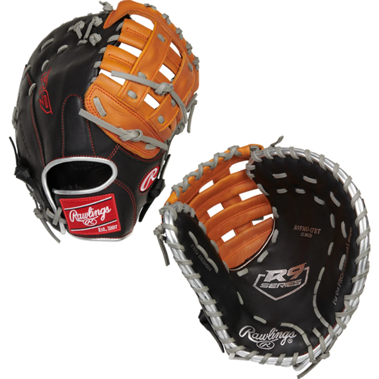 Rawlings R9 Contour Fit 12” Baseball First Base Mitt Modified Pro H-Web R9FMU 3 Rawlings R9 Contour Fit 12” Baseball First Base Mitt Modified Pro H-Web R9FMU