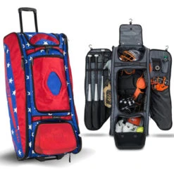 USA Bownet Commander Bag - Baseball & Softball Wheeled Catcher's Bag